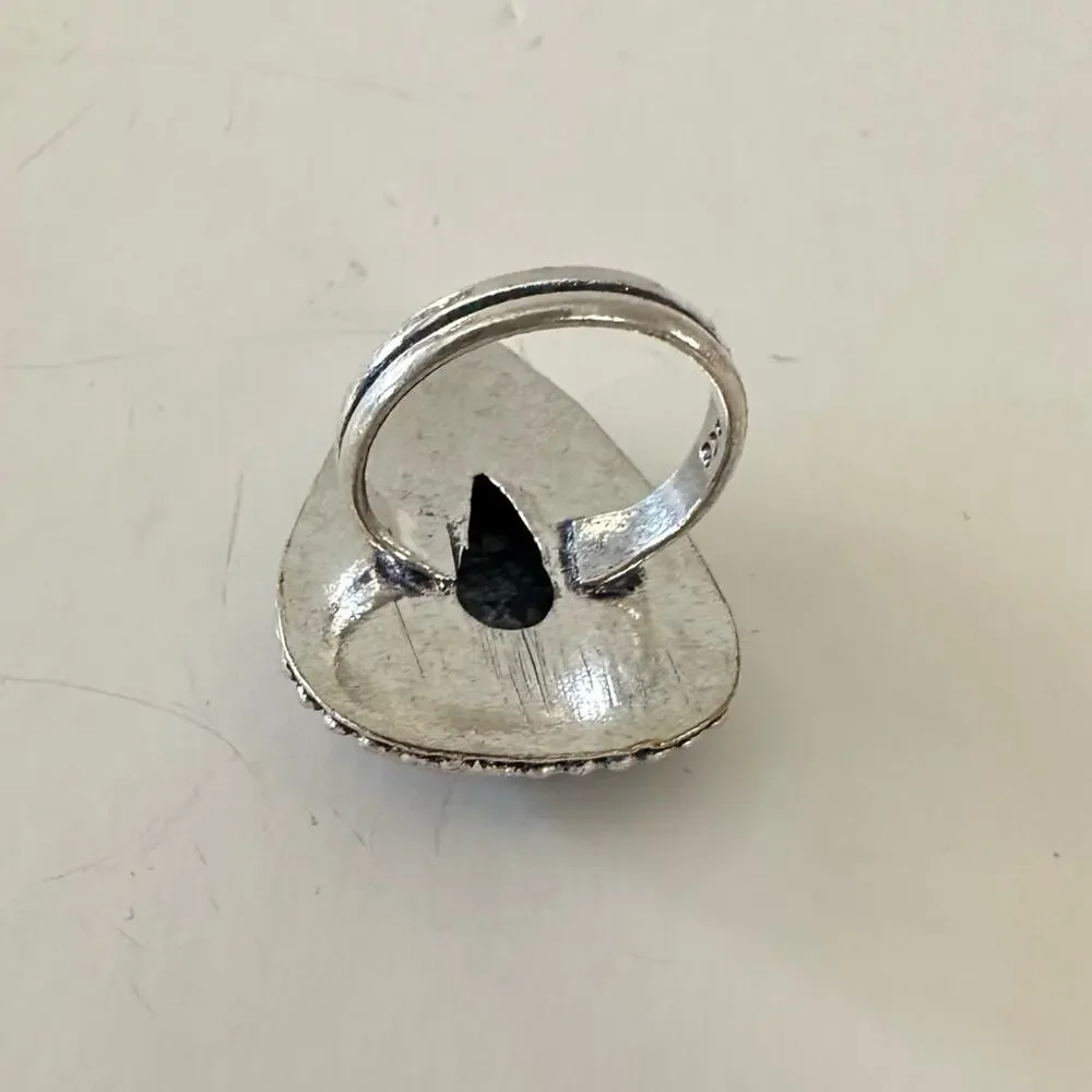 Sodalite gemstone ring stamp 925 silver plated size 6‎ - Picture 5 of 6